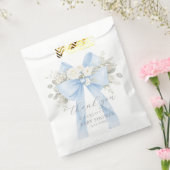 Eucalyptus Blue Bow Baby Shower Thank you フェイバーバッグ (封をした状態)