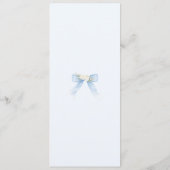Eucalyptus Blue Bow Elegant Baby Shower メニュー (裏面)