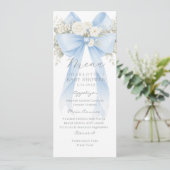 Eucalyptus Blue Bow Elegant Baby Shower メニュー (スタンド正面)