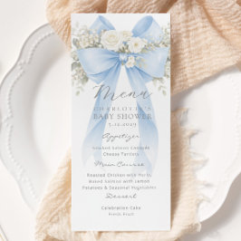 Eucalyptus Blue Bow Elegant Baby Shower メニュー
