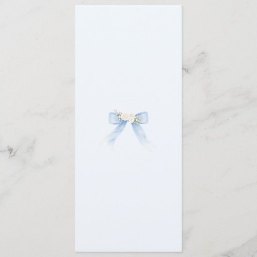 Eucalyptus Blue Bow Elegant Baptism メニュー (裏面)