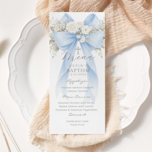Eucalyptus Blue Bow Elegant Baptism メニュー