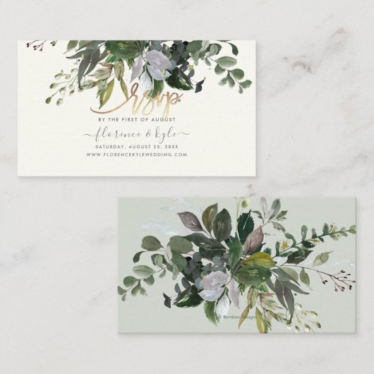 Eucalyptus, Blue Gum webサイトRSVP 名刺 (正面/裏面)