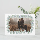 Eucalyptus Blue Photo Christmas シーズンカード (スタンド正面)