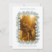 Eucalyptus Blue Photo Christmas シーズンカード (正面)