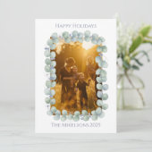 Eucalyptus Blue Photo Christmas シーズンカード (スタンド正面)