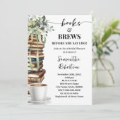 Eucalyptus Books & Brews Coffee Bridal Shower 招待状 (スタンド正面)