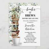 Eucalyptus Books & Brews Coffee Bridal Shower 招待状 (正面/裏面)