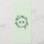 Eucalyptus Botanical Garden Wedding Dinner メニュー (裏面)