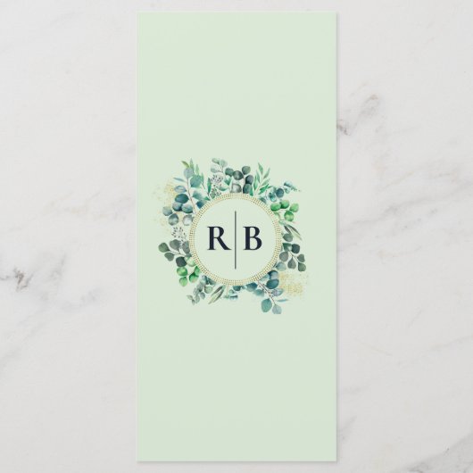 Eucalyptus Botanical Garden Wedding Dinner メニュー (裏面)