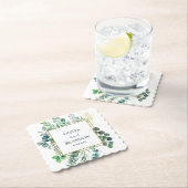 Eucalyptus Botanical Greenery Leaves Wedding ペーパーコースター (インサイチュ)