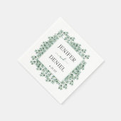 Eucalyptus Botanical Greenery Wedding スタンダードカクテルナプキン (角)