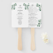 Eucalyptus Botanical Greenery  Wedding ハンドファン (正面&裏面)
