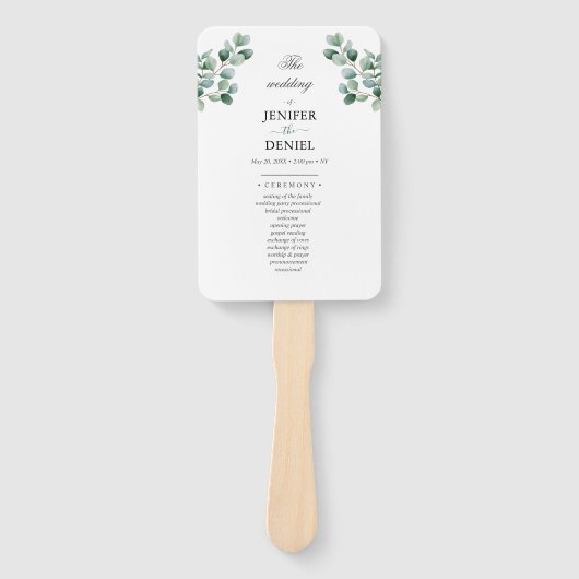 Eucalyptus Botanical Greenery  Wedding ハンドファン (正面)