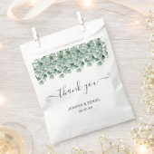 Eucalyptus Botanical Greenery Wedding フェイバーバッグ (クリップ留めされた状態)