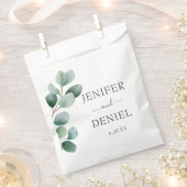 Eucalyptus Botanical Greenery Wedding フェイバーバッグ (クリップ留めされた状態)