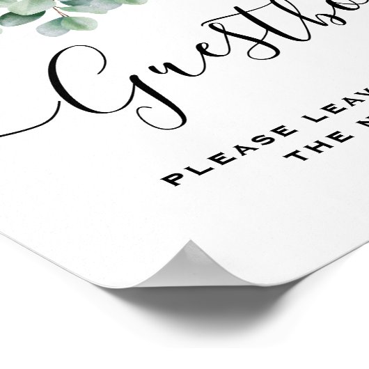 Eucalyptus Botanical Greenery  Wedding ポスター (角)