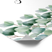 Eucalyptus Botanical Greenery  Wedding ポスター (角)
