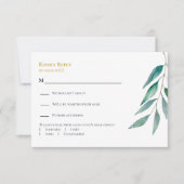 Eucalyptus Botanical Greenery Wedding Invitation,  出欠カード (正面)