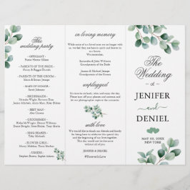 Eucalyptus Botanical Greenery  Wedding Programme