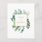 Eucalyptus Botanical Greenery Wedding Reception エンクロージャーカード (裏面)