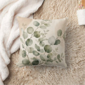 Eucalyptus Botanical Leaves Decorative Pillow クッション (ブランケット)