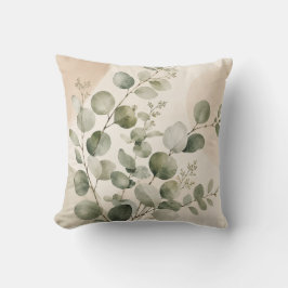 Eucalyptus Botanical Leaves Decorative Pillow クッション