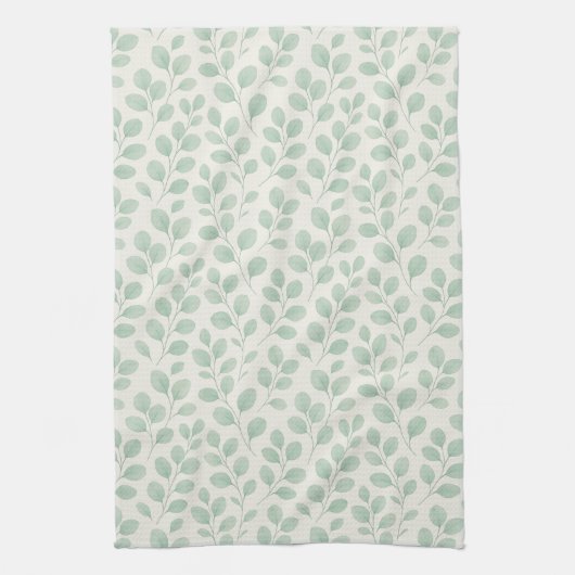 Eucalyptus Botanical Pattern キッチンタオル (縦)