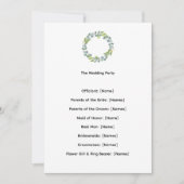Eucalyptus Botanical Wedding Ceremony Program (正面)