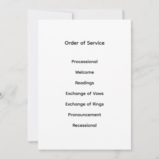 Eucalyptus Botanical Wedding Ceremony Program (裏面)