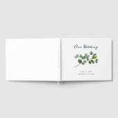 Eucalyptus branch green wedding guest book ゲストブック (全面)