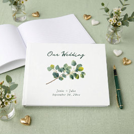 Eucalyptus branch green wedding guest book ゲストブック