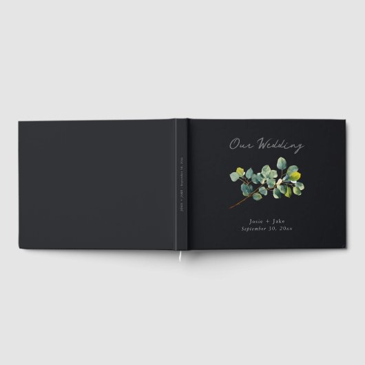 Eucalyptus branch wedding guest book ゲストブック (全面)