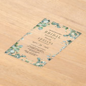 Eucalyptus Bridal Shower アクリル招待状 (レイダウン)
