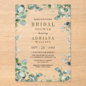 Eucalyptus Bridal Shower アクリル招待状 (正面)