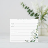 Eucalyptus Bridal Shower Recipe Cards (スタンド正面)