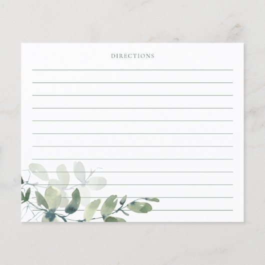 Eucalyptus Bridal Shower Recipe Cards (裏面)