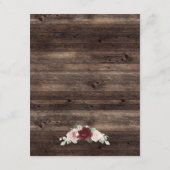 Eucalyptus & Burgundy Rustic Wedding エンクロージャーカード (裏面)