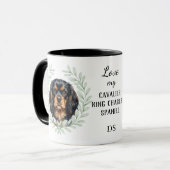 Eucalyptus Cavalier King Charles Spaniel Monogram マグカップ (正面左)