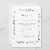 Eucalyptus Celebration of Life Funeral White 招待状 (裏面)