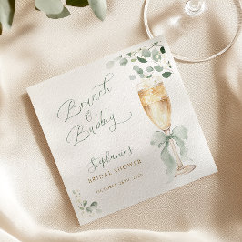 Eucalyptus Champagne Bridal Shower スタンダードカクテルナプキン