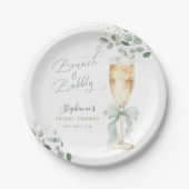 Eucalyptus Champagne Bridal Shower ペーパープレート (正面)