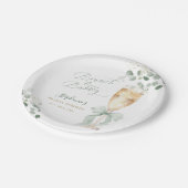 Eucalyptus Champagne Bridal Shower ペーパープレート (アングル)