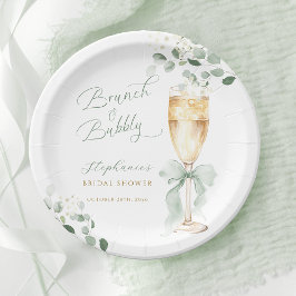 Eucalyptus Champagne Brunch & Bubbly Bridal Shower ペーパープレート