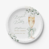 Eucalyptus Champagne Brunch & Bubbly Bridal Shower ペーパープレート (正面)