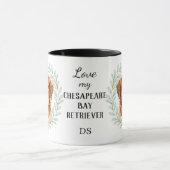 Eucalyptus Chesapeake Bay Retriever Dog Monogram マグカップ (中央)