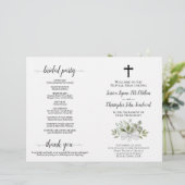 Eucalyptus DIY Fold Catholic Wedding Program (スタンド正面)