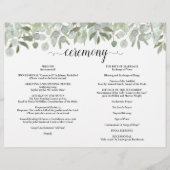 Eucalyptus DIY Fold Catholic Wedding Program (裏面)