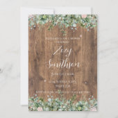 Eucalyptus Dusty Rose Bridal Shower | Greenery 招待状 (正面)
