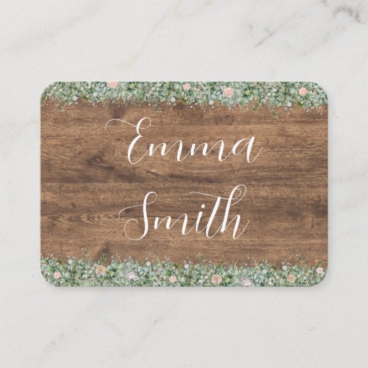 Eucalyptus Dusty Rose Place Cards | Greenery プレイスカード (正面)